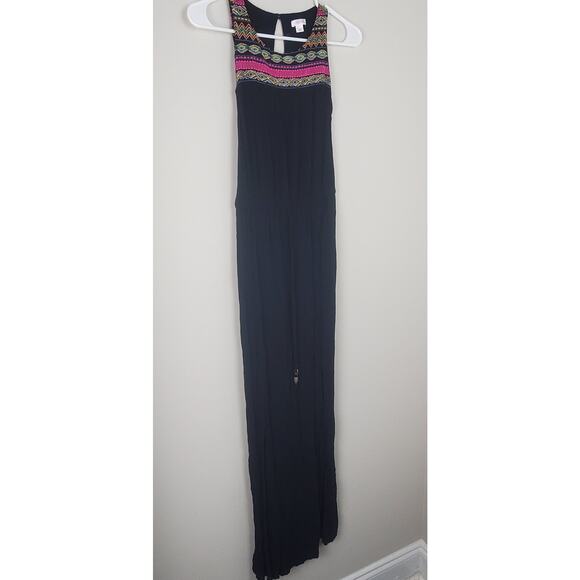 XHILARATION Black and Abstract Print Maxi Dress Sundress  | XS - Picture 3 of 11